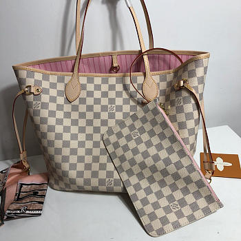 Louis Vuitton original Neverfull MM bag N41605 pink