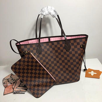 LV original shopping bag N41603 coffee with pink