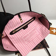 LV original shopping bag N41603 coffee with pink - 3