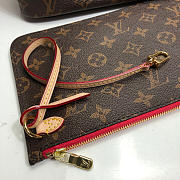 LV Neverfull MM Monogram with red M41177  - 3