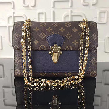 Louis Vuitton Monogram canvas chain blue bag VICTOIRE handbag M41731