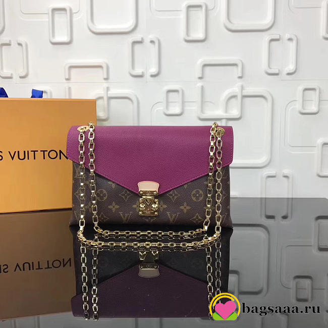 L V Pallas chain shoulder Grape purple bag M41200 - LV - 1