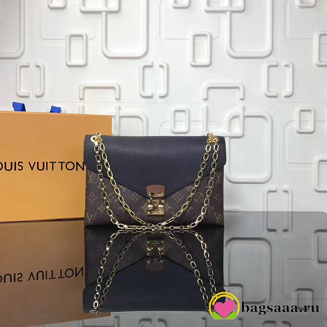 Lious Vuitton Pallas chain shoulder black bag M41200 - 1