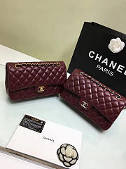 Chanel Flap Maroon Bag With Silver or gold Hardware 25cm CF1112 - 2