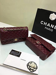 Chanel Flap Maroon Bag With Silver or gold Hardware 25cm CF1112 - 4