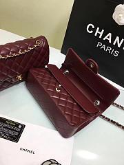 Chanel Flap Maroon Bag With Silver or gold Hardware 25cm CF1112 - 5