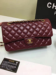 Chanel Flap Maroon Bag With Silver or gold Hardware 25cm CF1112 - 6