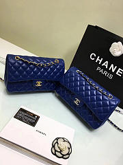 Chanel Flap Blue Bag With Silver or gold Hardware 25cm CF1112 - 1