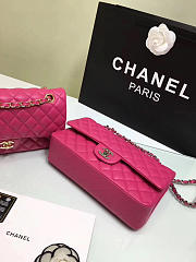 Chanel Flap Rose Red Bag With Silver or gold Hardware 25cm CF1112 - 2