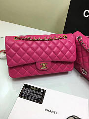 Chanel Flap Rose Red Bag With Silver or gold Hardware 25cm CF1112 - 5
