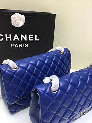 Chanel Jumbo Flap Blue Bag With Silver or gold Hardware 30cm - 4