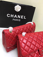 Chanel Jumbo Flap Red Bag With Silver or gold Hardware 30cm - 4