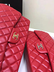 Chanel Jumbo Flap Red Bag With Silver or gold Hardware 30cm - 3