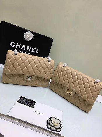 Chanel Flap Apricot Bag With Silver or gold Hardware 30cm