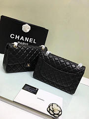 Chanel Jumbo Black Bag With Silver or gold Hardware 30cm - 2