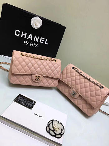 Chanel Double Flap Pink Bag with Silver or Glod Hardware 25cm