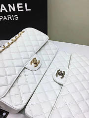 Chanel Double Flap White Bag with Silver or Glod Hardware 25cm - 6
