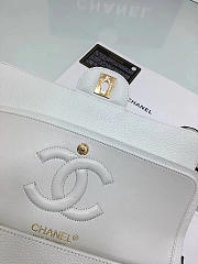 Chanel Double Flap White Bag with Silver or Glod Hardware 25cm - 2