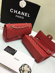 Chanel Double Flap Red Bag with Silver or Glod Hardware 25cm - 4
