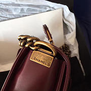 Chanel Boy Bag with Wine Red 25cm - 4
