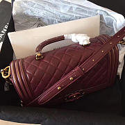 Chanel Boy Bag with Wine Red 25cm - 3