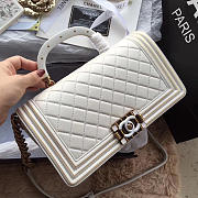 Chanel Boy Bag with White 25cm - 1