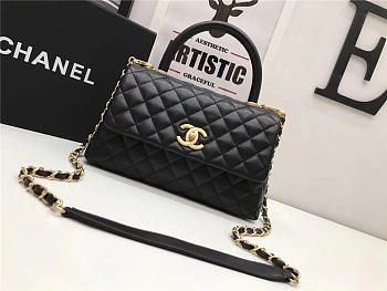 Chanel Coco Black Handle Bag with Gold Hardware