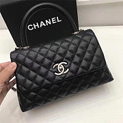 Chanel Coco Black Handle Bag with Silver Hardware - 4