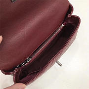 Chanel Coco Wine Red Handle Bag with Silver Hardware - 4