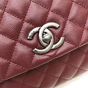 Chanel Coco Wine Red Handle Bag with Silver Hardware - 6