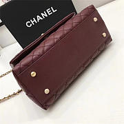 Chanel Coco Wine Red Handle Bag with Gold Hardware - 2