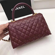 Chanel Coco Wine Red Handle Bag with Gold Hardware - 3