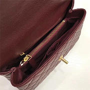 Chanel Coco Wine Red Handle Bag with Gold Hardware - 5