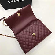 Chanel Coco Wine Red Handle Bag with Gold Hardware - 6