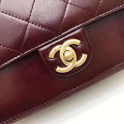 Chanel Flap Bag with purplish red - 2