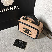 Chanel small Caviar Vanity bag pink and black - 6