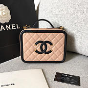 Chanel medium Caviar Vanity bag pink and black - 1