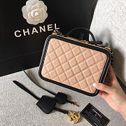 Chanel medium Caviar Vanity bag pink and black - 5