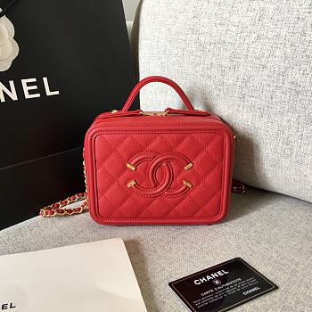 Chanel small Caviar Vanity bag red