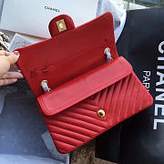 Chanel Flap Red Chevron Lambskin 25CM With Gold Hardware - 4