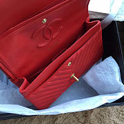 Chanel Flap Red Chevron Lambskin 25CM With Gold Hardware - 3