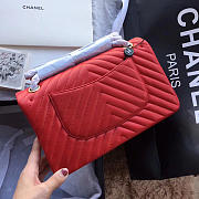 Chanel Flap Red Chevron Lambskin 25CM With Gold Hardware - 2