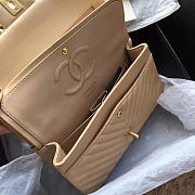 Chanel Flap Apricot Chevron Lambskin 25CM With Gold Hardware - 4