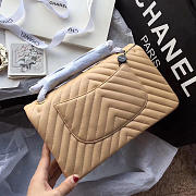 Chanel Flap Apricot Chevron Lambskin 25CM With Gold Hardware - 2