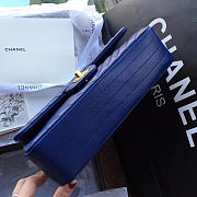 Chanel Flap Blue Chevron Lambskin 25CM With Gold Hardware - 2