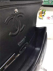 Chanel Flap Black Chevron Caiar 25CM With Silver Hardware - 6
