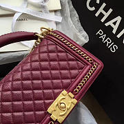 Chanel Boy Bag Wine Red 25cm - 2