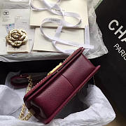 Chanel Boy Bag Wine Red 25cm - 4
