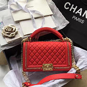 Chanel Boy Bag Red 25cm - 1
