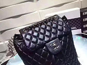 Chanel Lambskin Backpack Black Silver Hardware  - 5